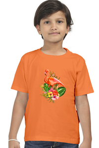 Round Neck T-Shirt (Boys) - Fashionable Flamingo (10 Colours)