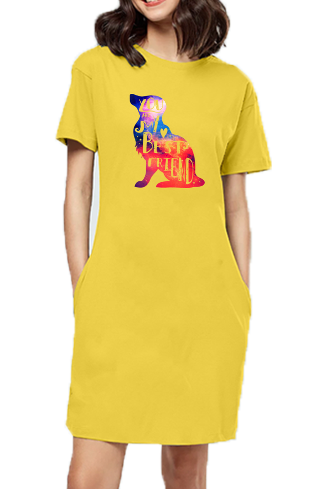 T-shirt Dress With Pockets - Best Fur-Ends Forever (4 Colours)