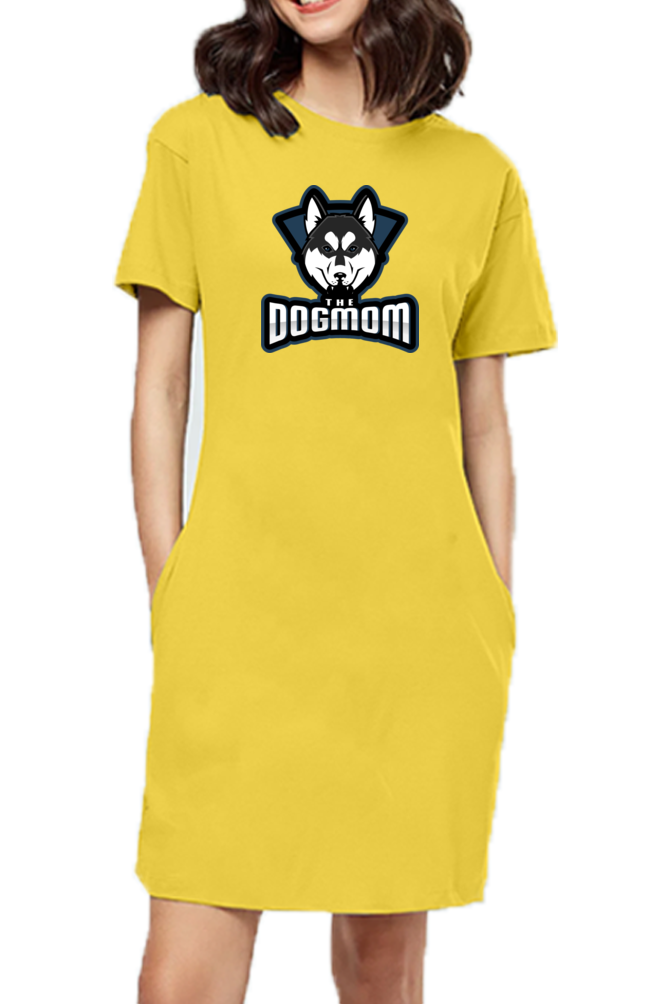 T-shirt Dress With Pockets - The Dogmom Husky (6 Colours)