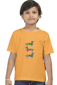 Round Neck T-Shirt (Boys) - Three Daschunds (10 Colours)