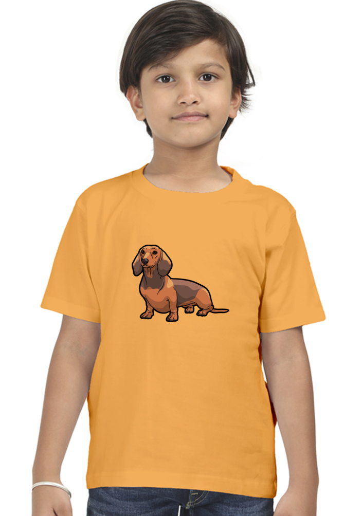 Round Neck T-Shirt (Boys) - Dash Dash Dachshund (10 Colours