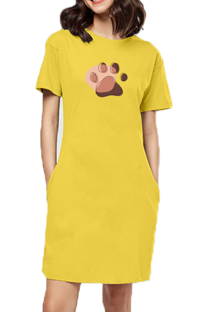 T-shirt Dress With Pockets - Pawsitive Vibes (4 Colours)