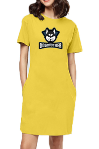 T-shirt Dress With Pockets - The Dogmother Husky (6 Colours)