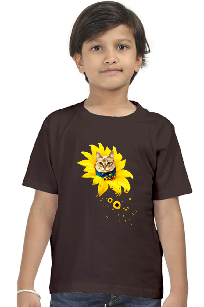 Round Neck T-Shirt (Boys) - A Meowment Of Sunshine (10 Colours)