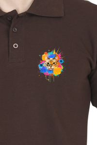 Polo Neck T-Shirt (Men) - Splishy Splishy Cat (11 Colours)