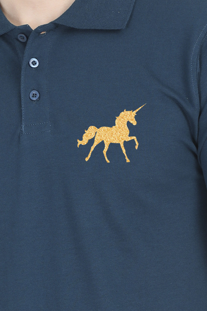 Polo Neck T-Shirt (Men) - Mystical Unicorn (9 Colours)