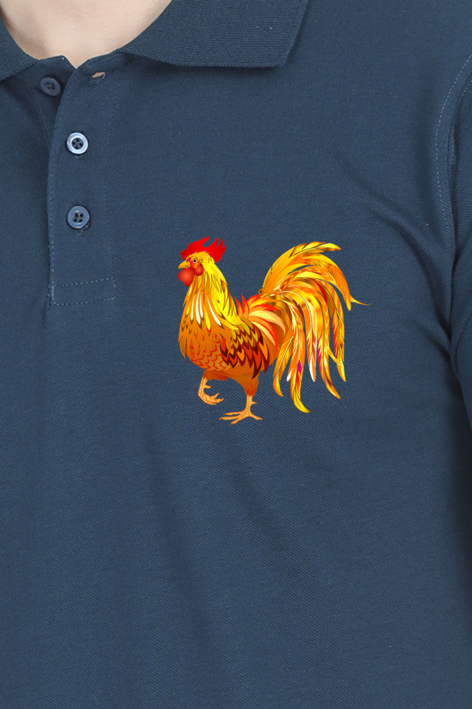 Polo Neck T-Shirt (Men) - Cock-a-Doodle-Doo (8 Colours)