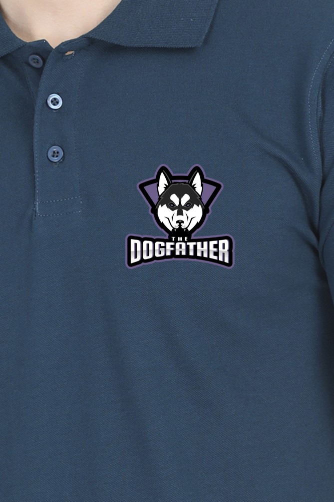 Polo Neck T-Shirt (Men) - The Dogfather Husky (11 Colours)