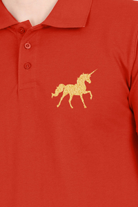 Polo Neck T-Shirt (Men) - Mystical Unicorn (9 Colours)