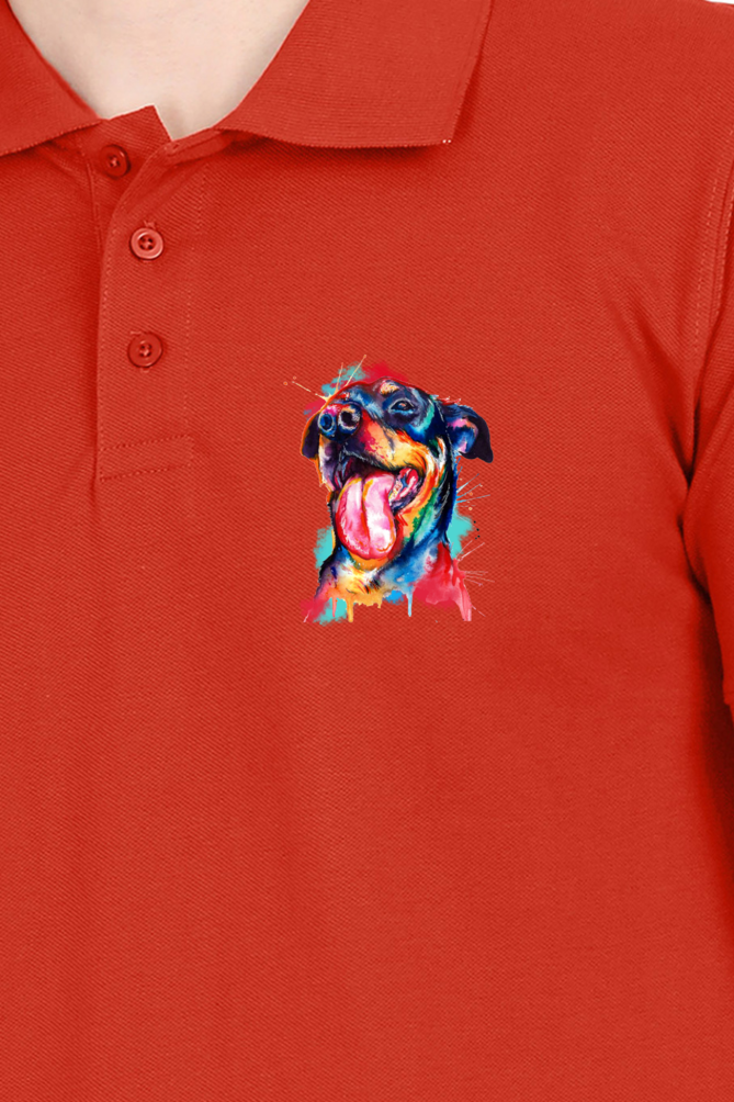 Polo Neck T-Shirt (Men) - Pawfectly Bright Hound (8 Colours)