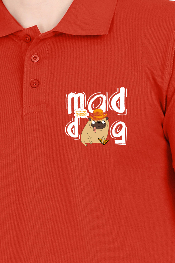 Polo Neck T-Shirt (Men) - Pizza Pug (8 Colours)