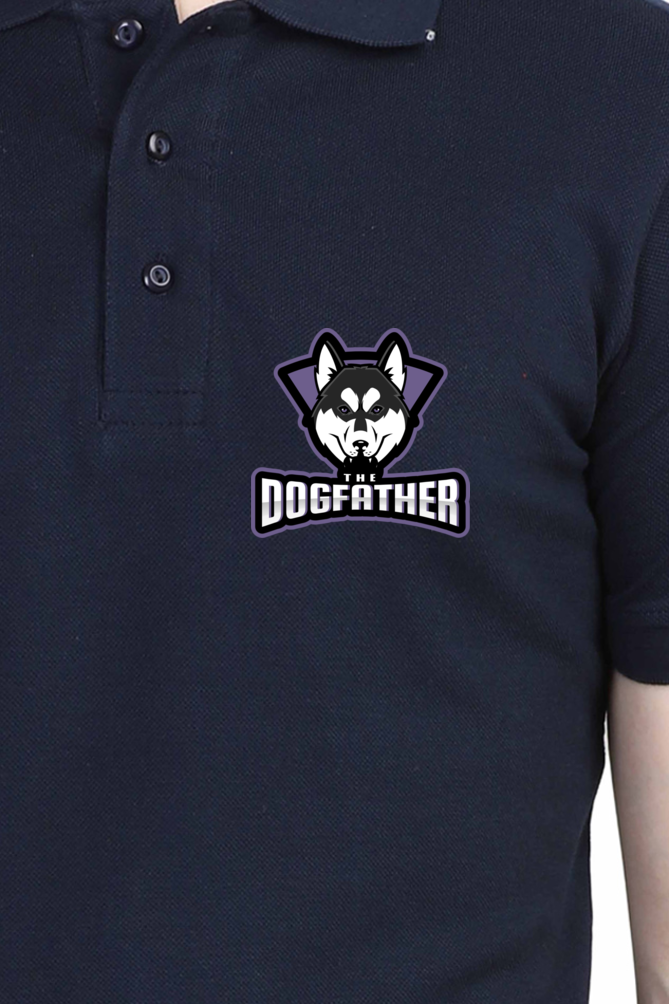 Polo Neck T-Shirt (Men) - The Dogfather Husky (11 Colours)