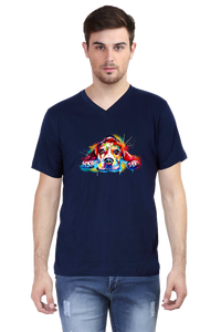 V Neck T-Shirt (Men) - Droopy Dog Eyes (6 Colours)