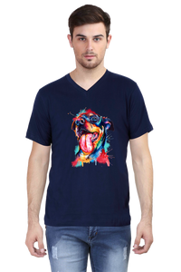 V Neck T-Shirt (Men) - Pawfectly Bright Hound (5 Colours)