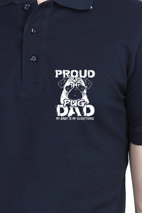 Polo Neck T-Shirt (Men) - Proud Pug Dad (4 Colours)