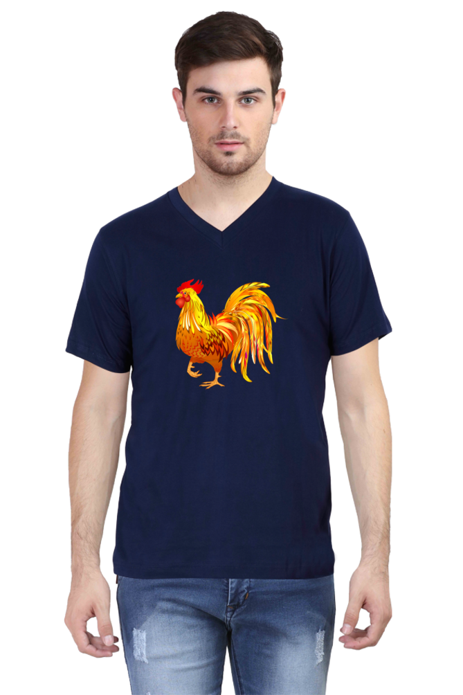 V Neck T-Shirt (Men) - Cock-a-Doodle-Doo (6 Colours)