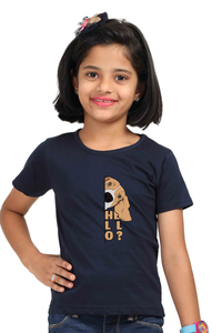 Round Neck T-Shirt (Girls) - Basset Hound Hello (7 Colours)