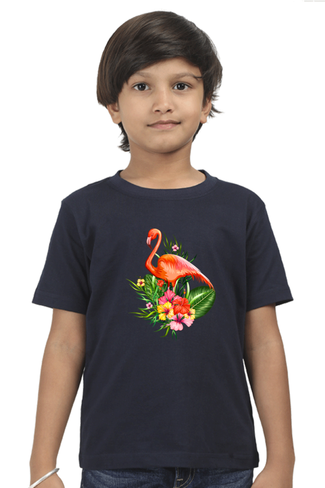 Round Neck T-Shirt (Boys) - Fashionable Flamingo (10 Colours)