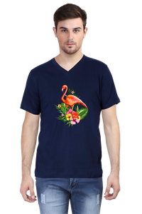 V Neck T-Shirt (Men) - Fashionable Flamingo (5 Colours)