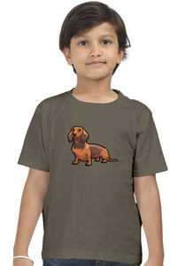 Round Neck T-Shirt (Boys) - Dash Dash Dachshund (10 Colours