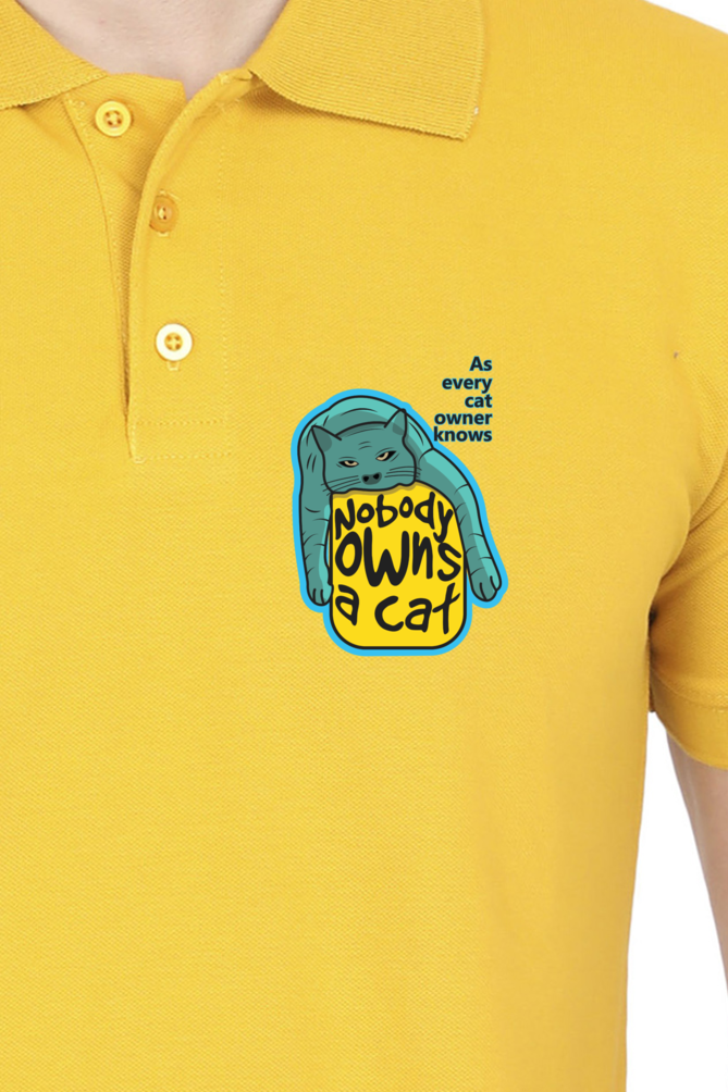 Polo Neck T-Shirt (Men) - Cat-titude (3 Colours)