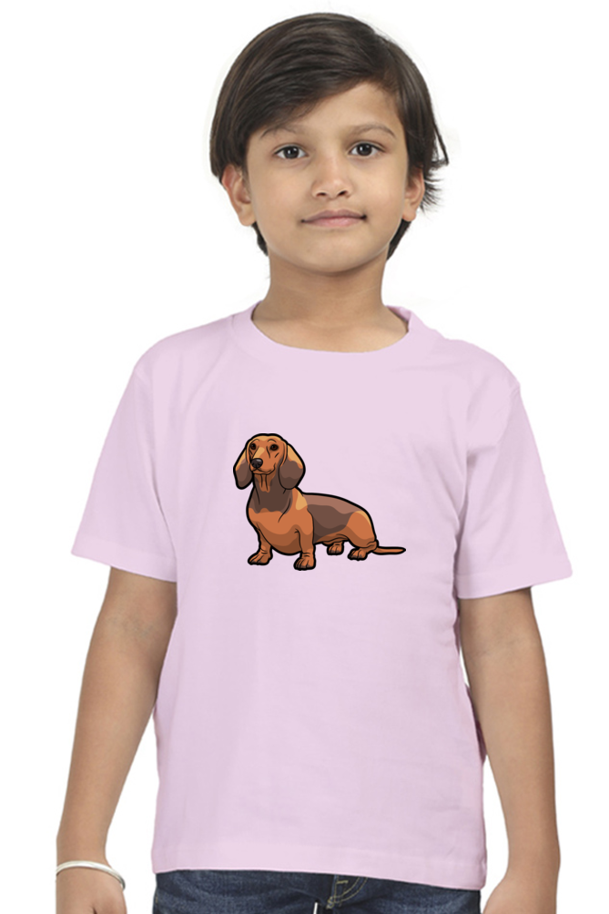 Round Neck T-Shirt (Boys) - Dash Dash Dachshund (10 Colours