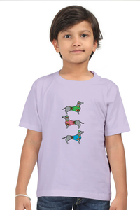Round Neck T-Shirt (Boys) - Three Daschunds (10 Colours)