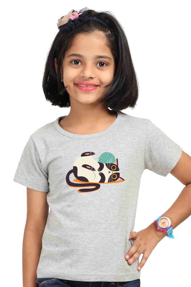 Round Neck T-Shirt (Girls) - Clawful Nap (5 Colours)