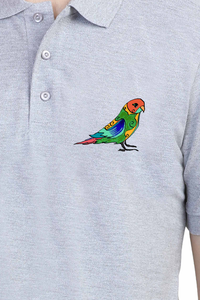 Polo Neck T-Shirt (Men) - Pretty Jandaya Parakeet (3 Colours)
