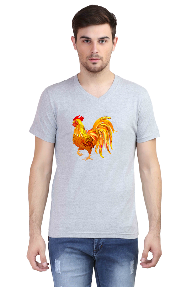 V Neck T-Shirt (Men) - Cock-a-Doodle-Doo (6 Colours)