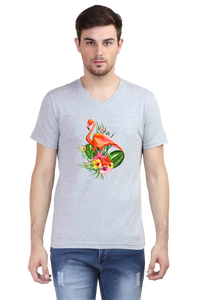 V Neck T-Shirt (Men) - Fashionable Flamingo (5 Colours)