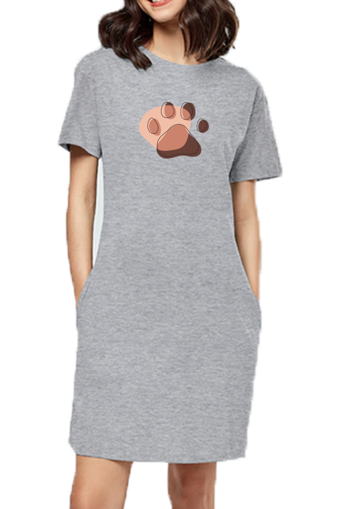 T-shirt Dress With Pockets - Pawsitive Vibes (4 Colours)
