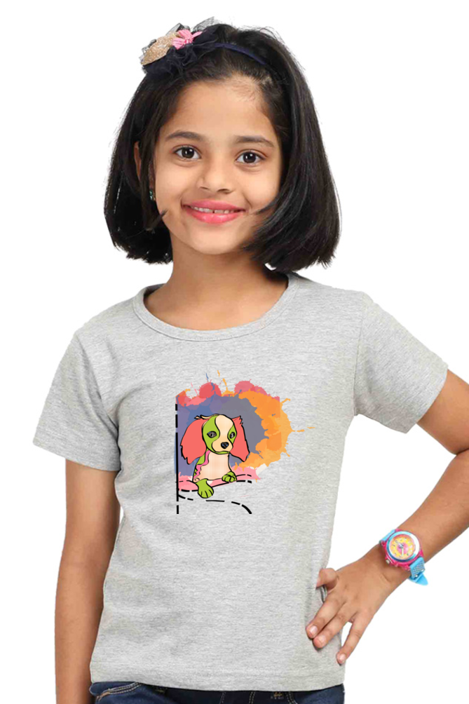 Round Neck T-Shirt (Girls) - Cavalier King Charles Spaniel (2 Colours)