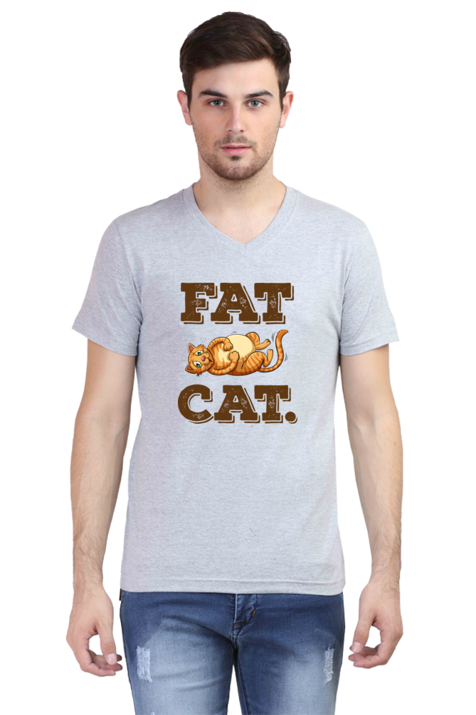 V Neck T-Shirt (Men) - Fat Cat (2 Colours)