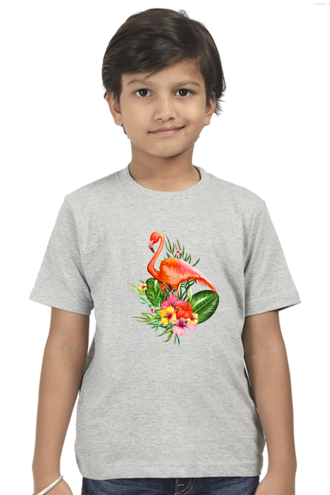 Round Neck T-Shirt (Boys) - Fashionable Flamingo (10 Colours)
