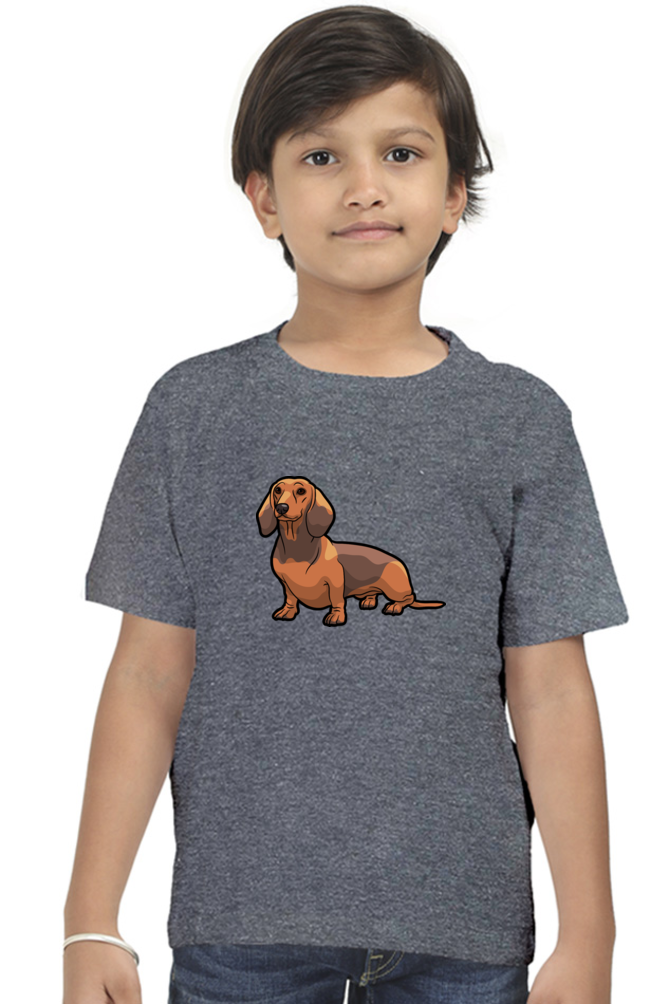 Round Neck T-Shirt (Boys) - Dash Dash Dachshund (10 Colours
