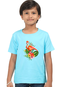 Round Neck T-Shirt (Boys) - Fashionable Flamingo (10 Colours)