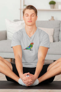 V Neck T-Shirt (Men) - Pretty Jandaya Parakeet (2 Colours)