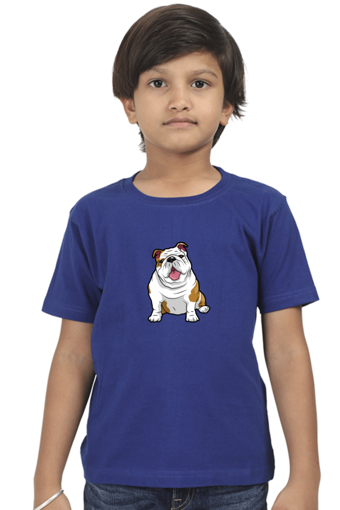 Round Neck T-Shirt (Boys) - Wringkly Sprinkly Bulldog (10 Colours)