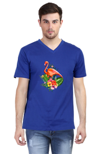 V Neck T-Shirt (Men) - Fashionable Flamingo (5 Colours)