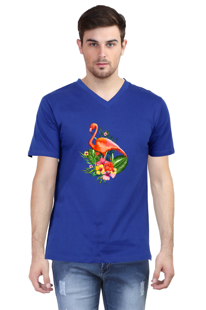 V Neck T-Shirt (Men) - Fashionable Flamingo (5 Colours)