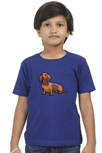 Round Neck T-Shirt (Boys) - Dash Dash Dachshund (10 Colours