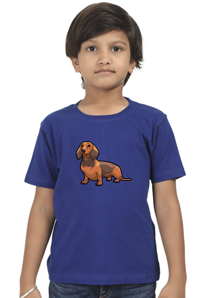 Round Neck T-Shirt (Boys) - Dash Dash Dachshund (10 Colours