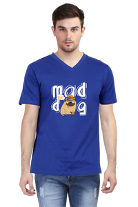 V Neck T-Shirt (Men) - Pizza Pug (4 Colours)