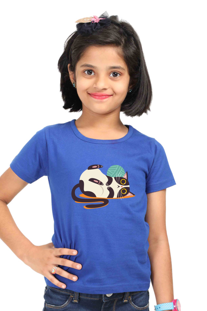 Round Neck T-Shirt (Girls) - Clawful Nap (5 Colours)