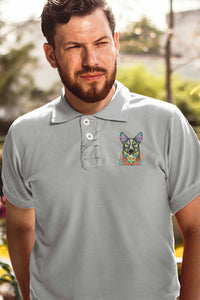 Polo Neck T-Shirt (Men) - Happy Corgi (3 Colours)