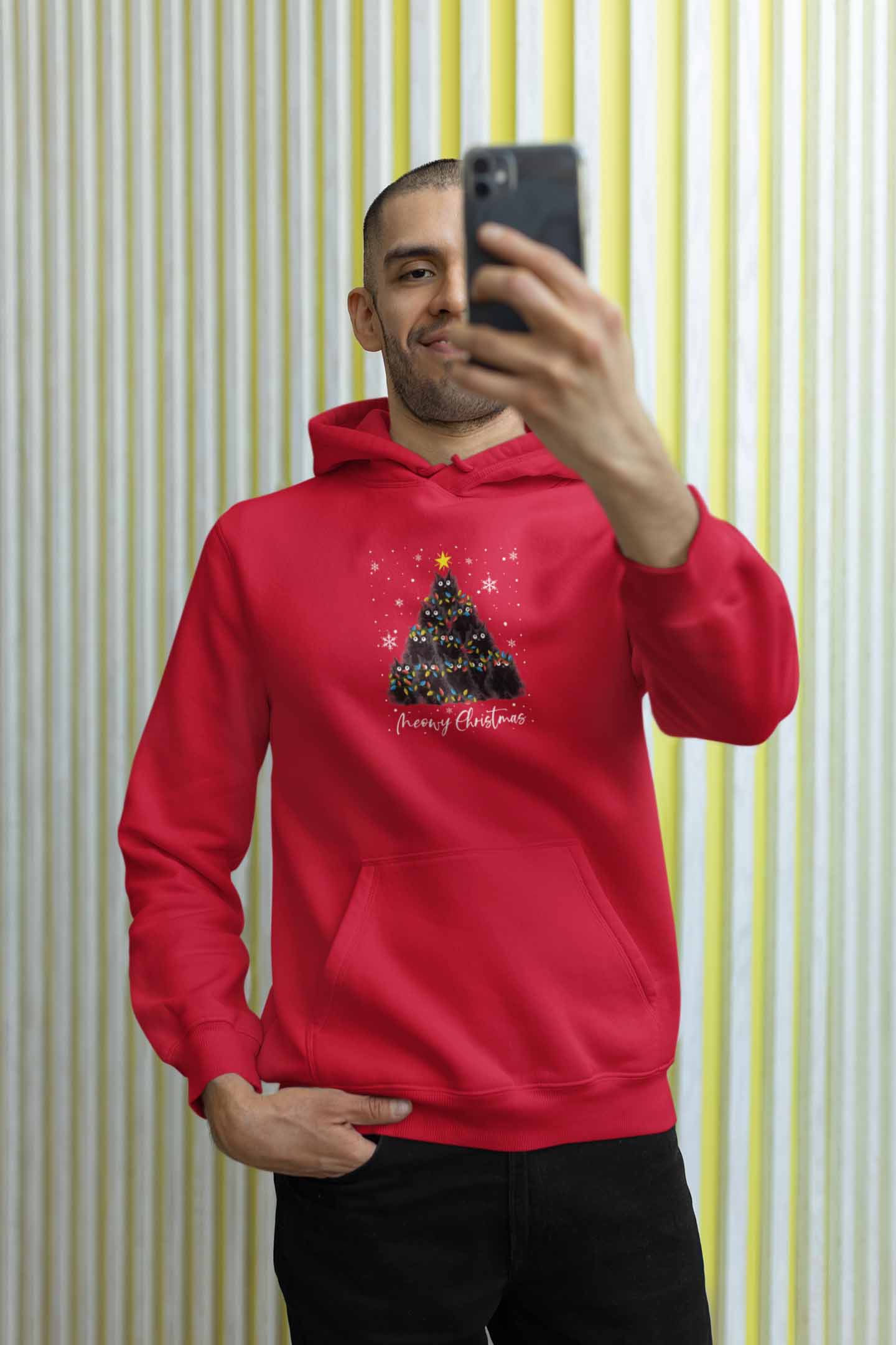 Hoodie (Men) - Meowy Christmas (5 Colours)