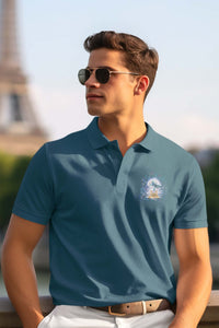 Polo Neck T-Shirt (Men) - Little Meowmaid Cat (7 Colours)