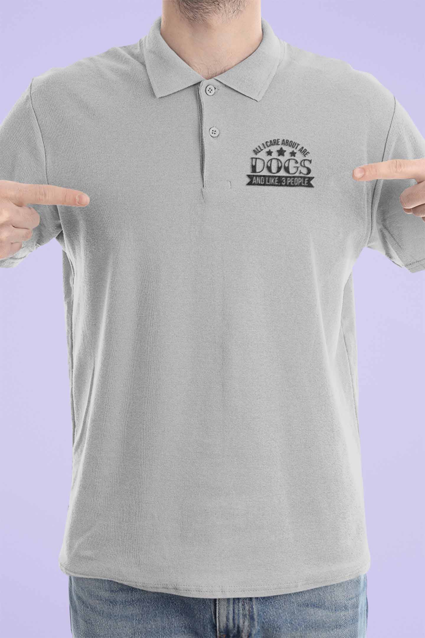 Polo Neck T-Shirt (Men) - Dogs Are My Life (4 Colours)