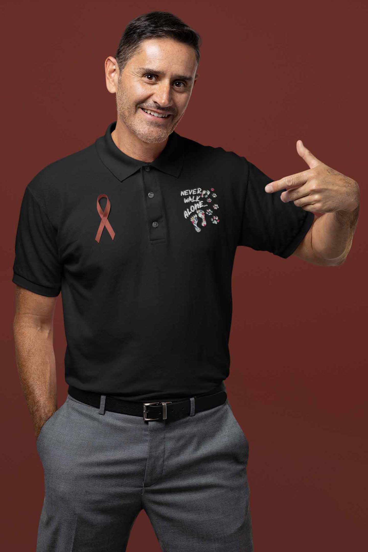 Polo Neck T-Shirt (Men) - Forever Footsteps (7 Colours)